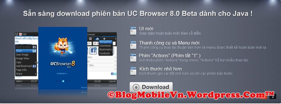 uc browser 2 UC Brower 8 Released   Trình duyệt di động miễn phí tốc độ cực nhanh cho Java/Symbian/BlackBerry/Android.